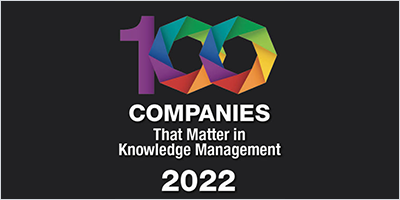 metaphacts is included in KMWorld's 2022 list of 100 companies that matter most in knowledge management Logo
